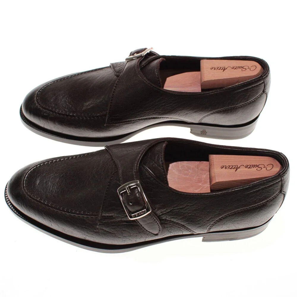 Di Bianco NWB Single Monk Strap Dress Shoes Size 40 (US 7) in Brown Leather